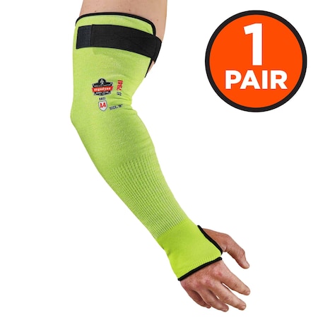 Ergodyne 18" Lime Cut-Resistant Arm Sleeve Pair 7941-PR18